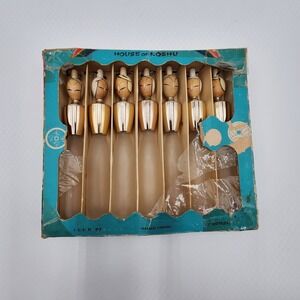 Vintage House of Koshu Japanese Liqueur Bottle Set Kokeshi Decanter Original Box